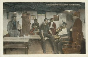 American Coal Mining: Injured Being Treated in Mine Hospital by American Photographer