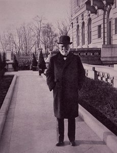 Andrew Carnegie Outside His Fifth Avenue Mansion, New York by American Photographer