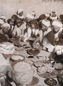 Arab Villagers Eating a Meal, Palestine