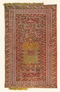 Ghiordes prayer rug by American Photographer