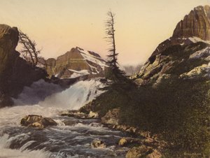 Glacier National Park: McDermott Falls and Gould Mountain by American Photographer