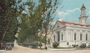 Miami, Florida, c 1925: Street View, Presbyterian Church by American Photographer