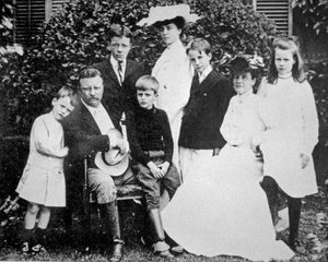 President Theodore Roosevelt with His Wife and Family by American Photographer