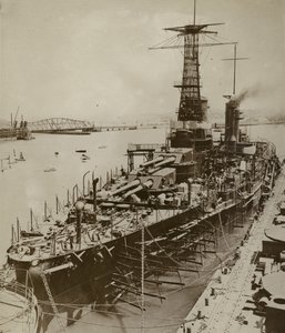 Putting the Finishing Touches to a New American Battleship