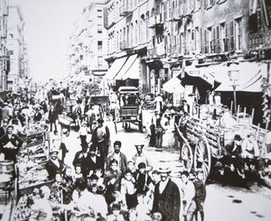 Street market in Mulberry Street, Lower East Side, New York City by American Photographer