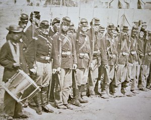 The Sixth Maine Infantry Regt. Union Army, on parade after the Battle of Fredericksburg by American Photographer