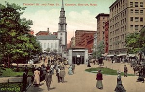 Tremont Street and Park Street Church, Boston, Massachusetts by American Photographer
