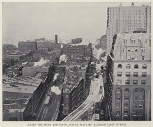 Where the Sixth and Ninth Avenue Elevated Railroad Lines Diverge by American Photographer