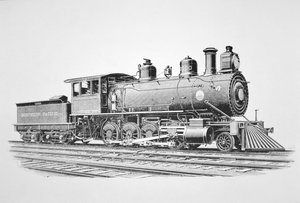 A 2-8-0 Consolidation type locomotive built by Baldwin in June 1889 for the Northern Pacific Railway by American School