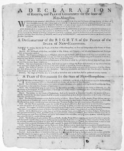 A Declaration of Rights and Plan of Government for the State of New Hampshire, 1779 by American School