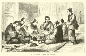 A Japanese family at dinner by American School