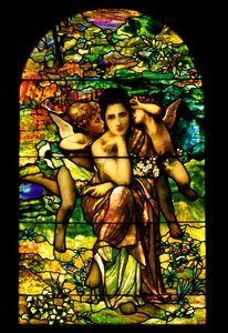 A Leaded and Plated Favrile Glass Window, c.1895