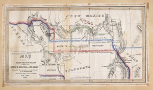 A map illustrating the disputed boundary between the United States and Mexico by American School