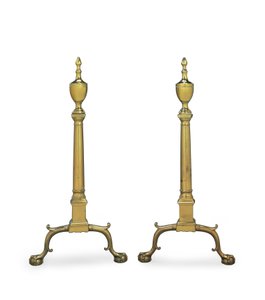 A Pair of Chippendale Andirons, Philadelphia or New York