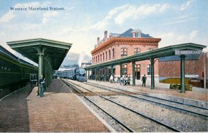 A postcard of Western Maryland Station, Cumberland, Maryland