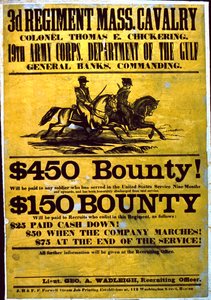 Recruitment Poster for the 3rd Regiment, Massachusetts Cavalry