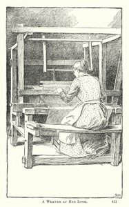 A Weaver at Her Loom by American School