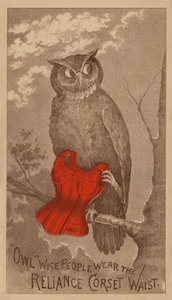 Advertising card for Reliance corsets by American School
