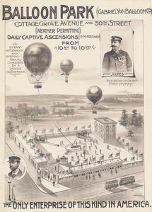 Advertising Poster for a Balloon Park in Chicago, USA, c.1888