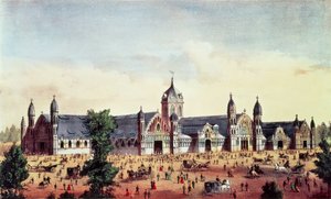 Agricultural Hall, Grand United States Centennial Exhibition, Fairmount Park, Philadelphia, pub. by Currier and Ives, 1876 by American School