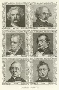 American Authors, Mark Twain, Hawthorne, Cooper, Irving, Emerson, Thoreau
