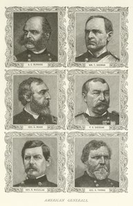 American Generals, A E Burnside, William T Sherman, George G Meade, P H Sheridan, George B McClellan, George H Thomas