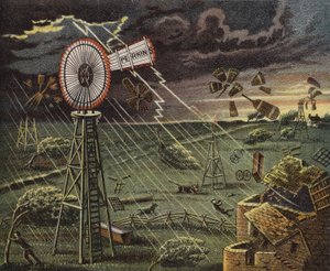 American trade card advertising Perkins windmills