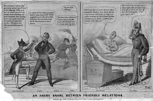 An angry snarl between friendly relations, published by J. Childs, New York and Washington D.C, c.1838-1840