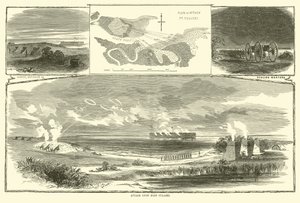 Attack upon Fort Pulaski, April 1863 by American School