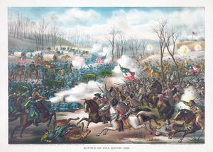 Battle of Pea Ridge, Arkansas, pub. Kurz & Allison, 1889