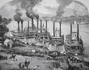 Battle of Shiloh also known as Pittsburg Landing, April 1862 by American School