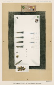 Blanket Rug and Medicine Tubes