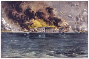 Bombardment of Fort Sumter, Charleston Harbor, 12th & 13th of April, 1861, published 1861 by American School