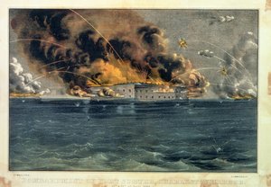 Bombardment of Fort Sumter, Charleston Harbour, 12th and 13th April 1861, pub. by Currier and Ives by American School