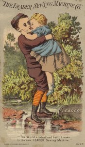 Boy Carrying Girl Over River