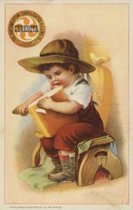 Boy Slicing Loaf of Bread by American School