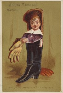 Boy Standing in Adult Boot