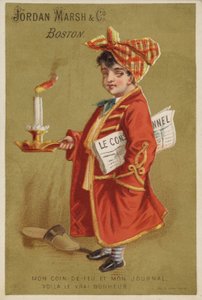 Boy with Newspaper Carrying Lit Candle by American School