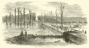 Break in the Mississippi Levee, Near the Canal, March 1863 by American School