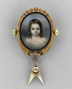 Brooch with Portrait of a Girl, c.1860 by American School