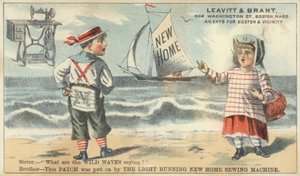 Brother and Sister on Beach by American School