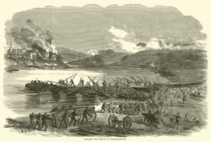 Building the Bridge at Fredericksburg, December 1862 by American School