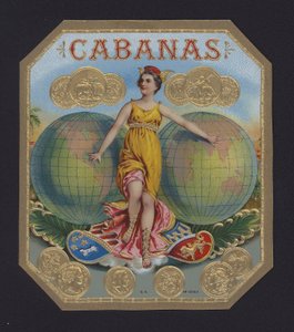 Cabanas, cigar label by American School