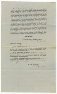 Call for Volunteers Under General Order No.4, 27th December 1860