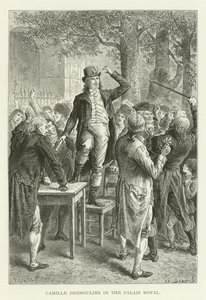 Camille Desmoulins in the Palais Royal by American School