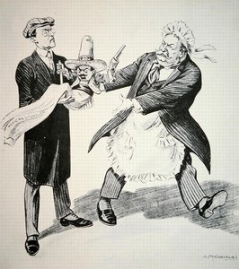 Cartoon Depicting President William H. Taft Handing Over the Problematic 