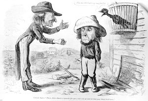 Cartoon satirising the abolition of slavery in Maryland, from Frank Leslie