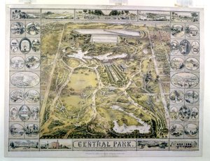 Central Park, Looking North from 59th Street, Engraved by F. Hepperheimer, 1863