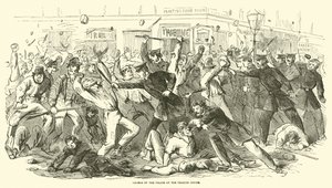 Charge of the Police at the Tribune Office, July 1863
