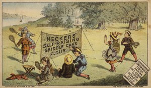 Children Playing Racquetball, Advertising Flour by American School